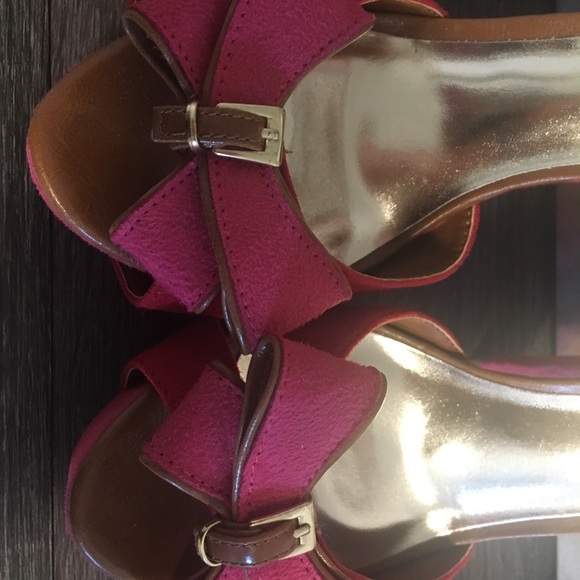 Hot pink and red platform sandals - Picture 5 of 5